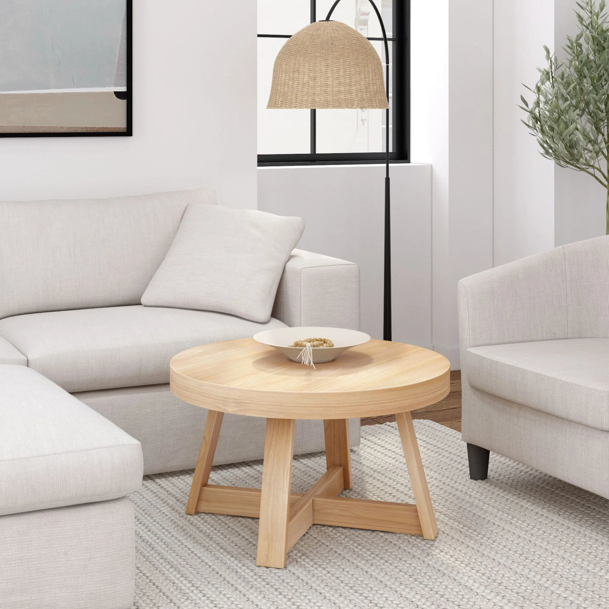 Round 30 Inch Coffee Table I929424