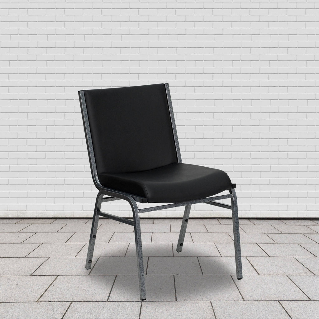 Black Patterned Fabric Stack Chair F128893
