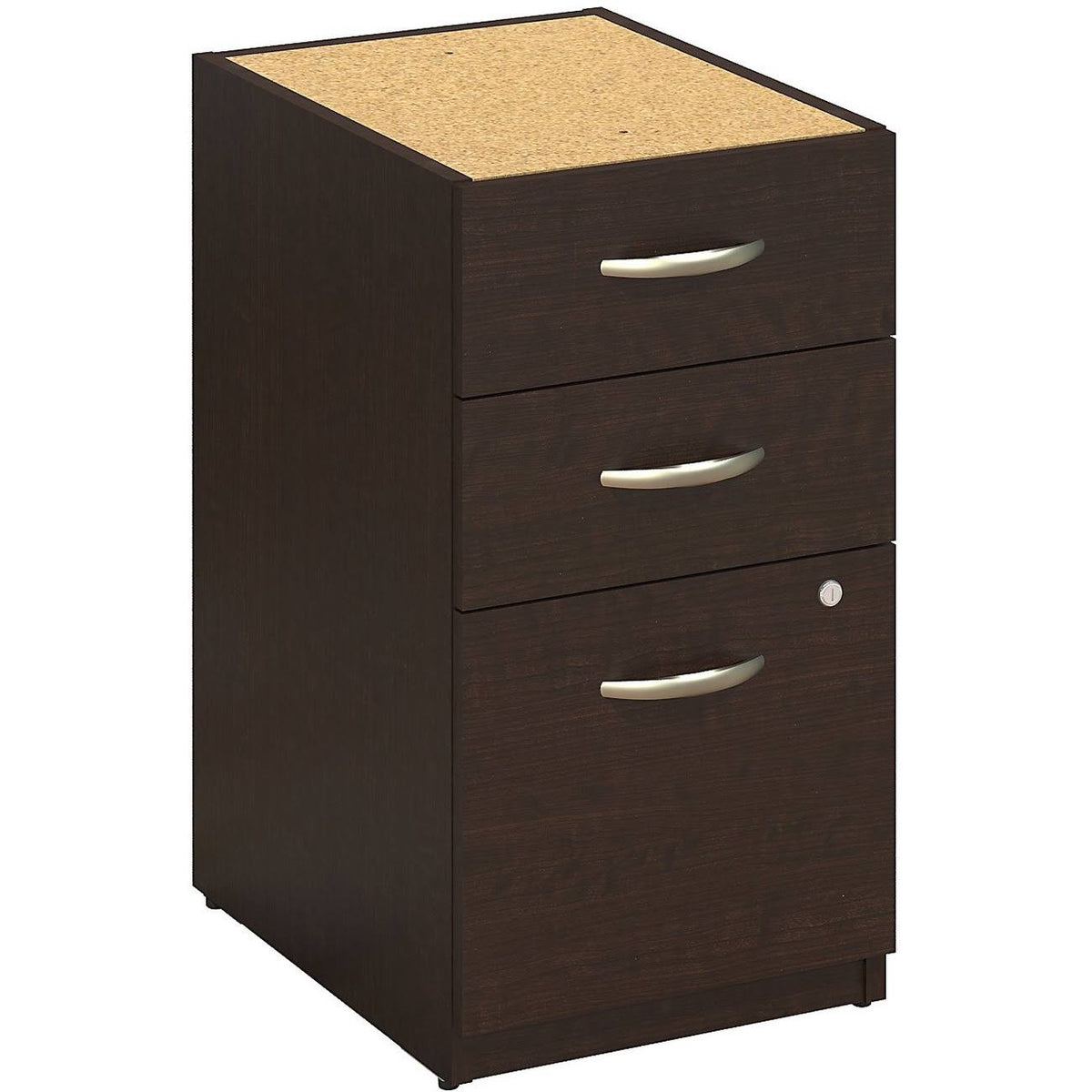3 Drawer Pedestal in Mocha Cherry Q724365