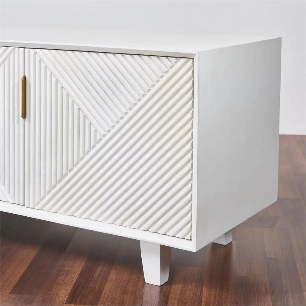 Solid Wood 68" TV Stand for TVs up to 78" White N292462
