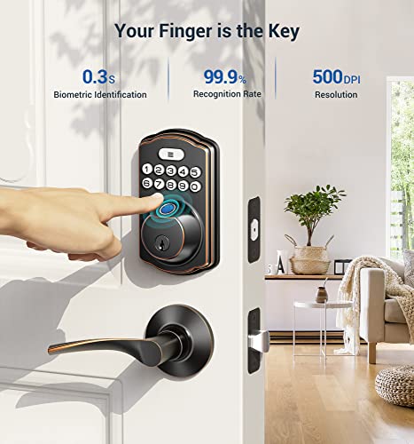 Oil Rubbed Bronze Fingerprint Door Lock R52286