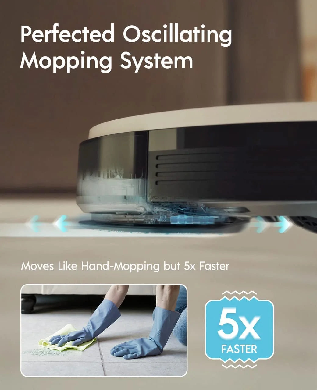 Robot Vacuum and Mop Combo with 3000Pa Suction and 240min Runtime V63660