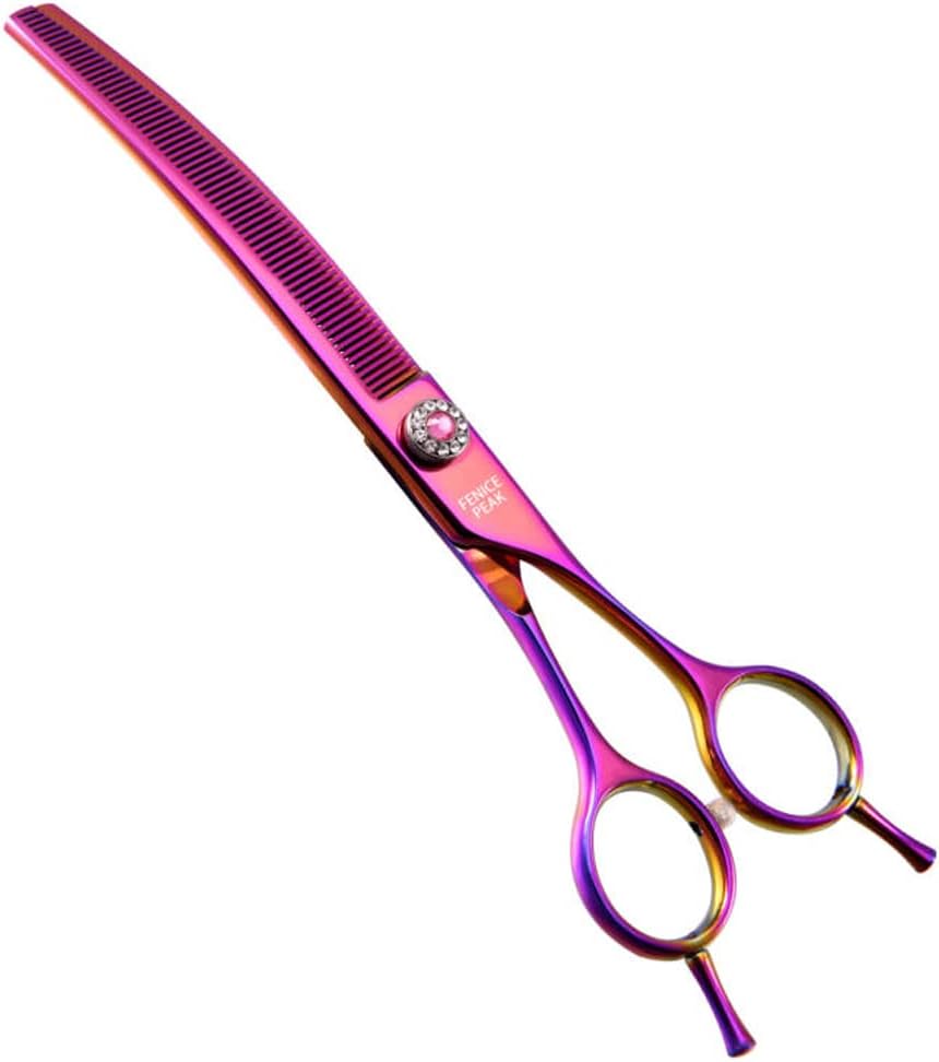7.0'' 440C Steel Curved Thinning Dog Grooming Scissors O5404