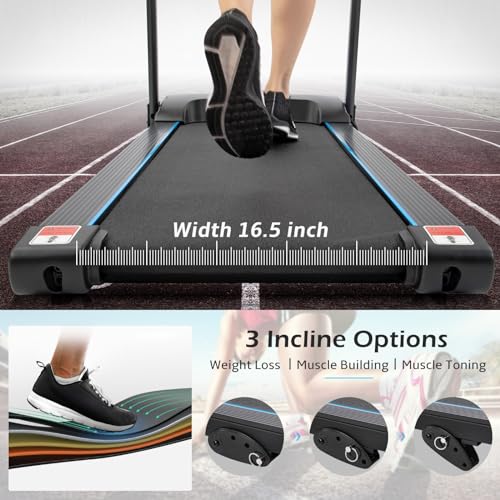 Folding Treadmill with Incline, 330 LBS Weight, 3.5HP Electric Q335469