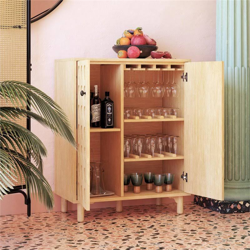Light Ash Wood Bar Cabinet D6986