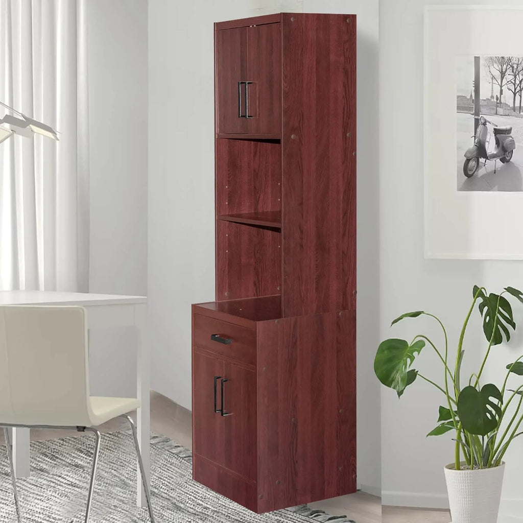 Tall Wooden Kitchen Pantry In Mahogany G454