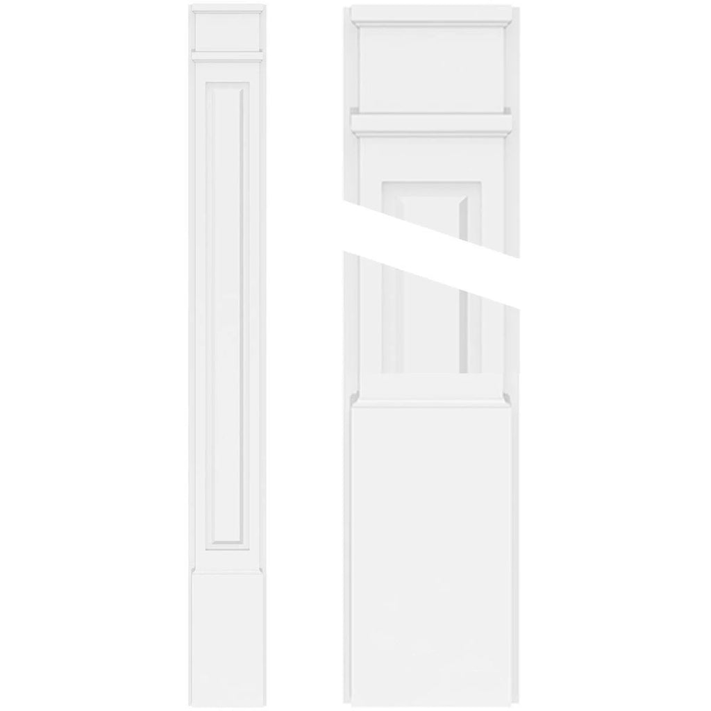 Raised Panel PVC Pilaster with Decorative Capital and Base (Pair) I599