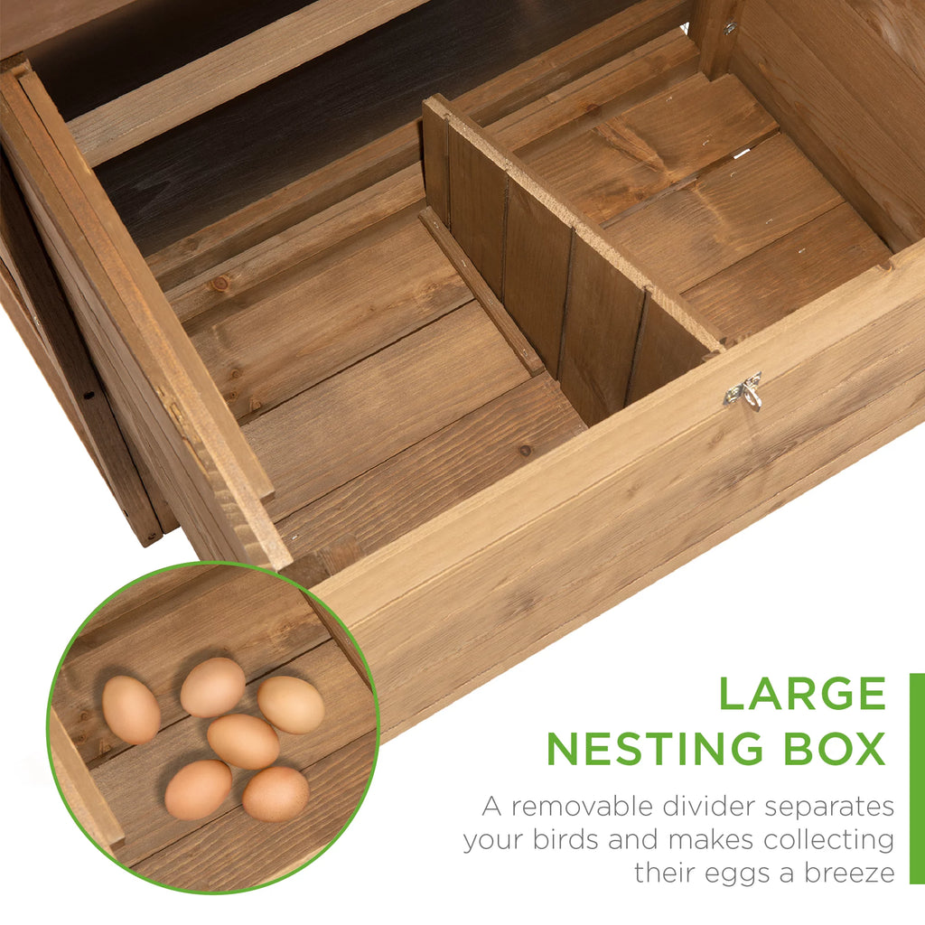 70in Fir Wood Chicken Coop with Wheels G8701