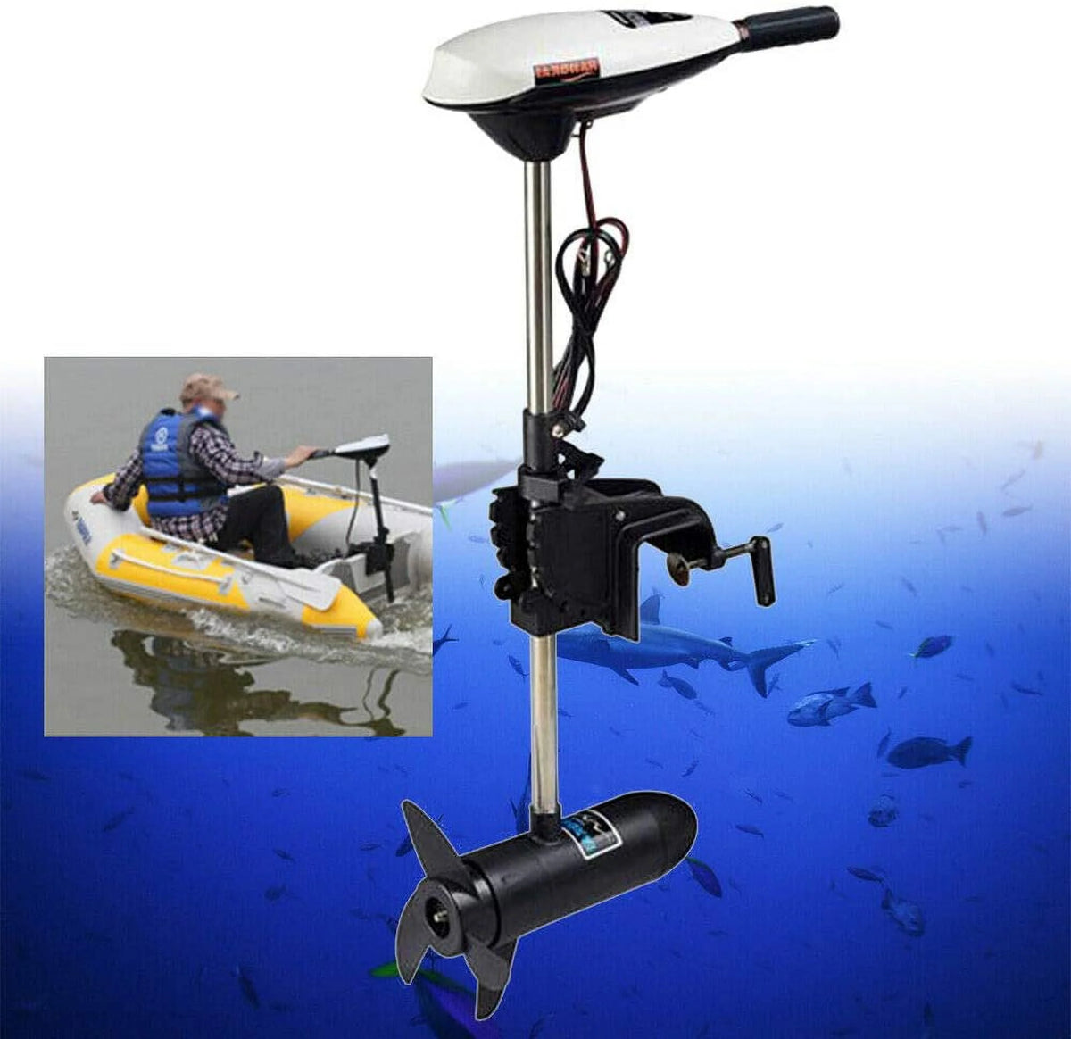 12V 65lb 660W Electric Outboard Motor X305289