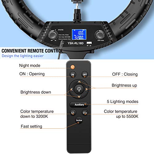 18 Inch RGB Ring Light with Tripod Stand and Phone Holder R4491