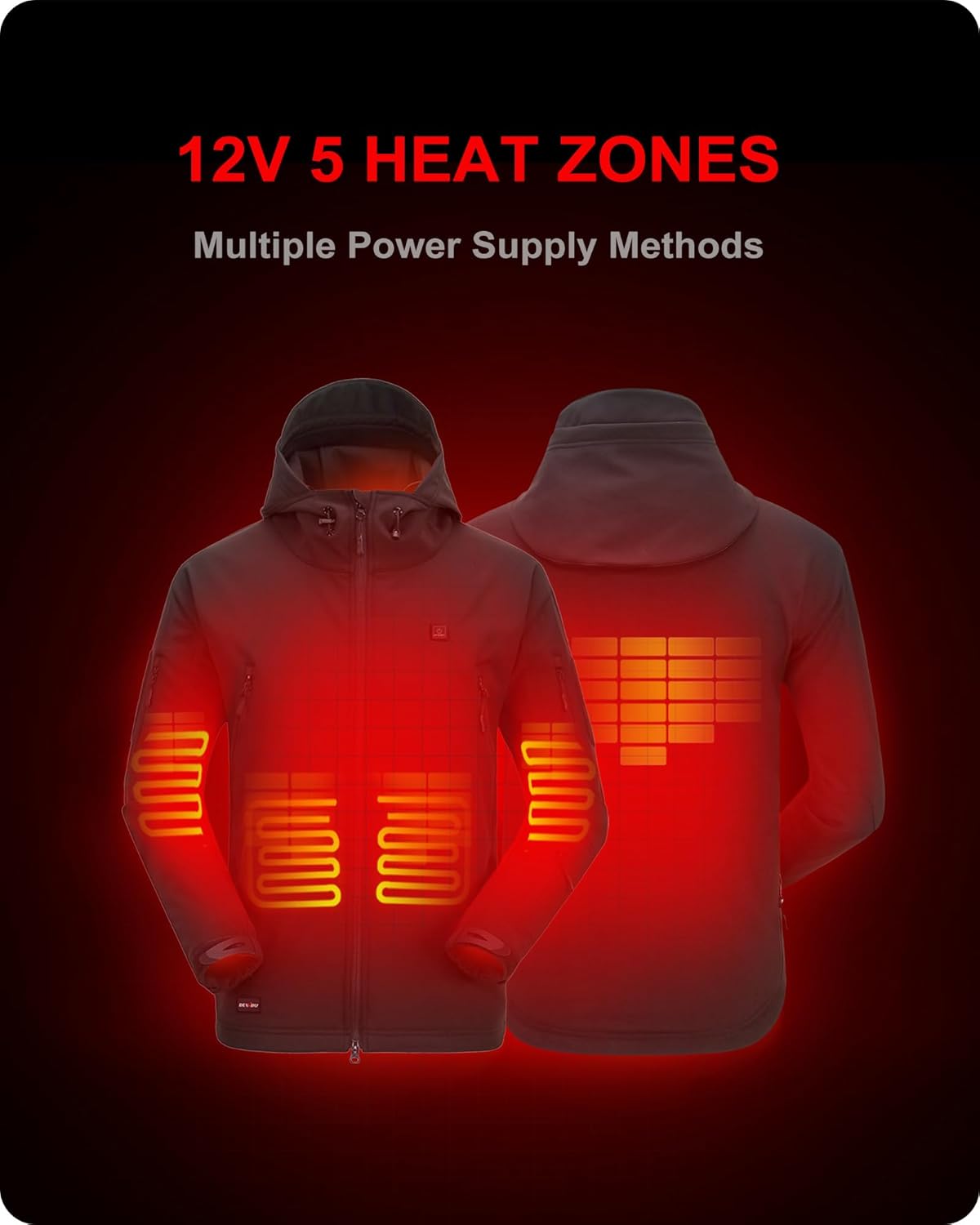 Grey Heated Jacket with 12V Battery Pack C101530