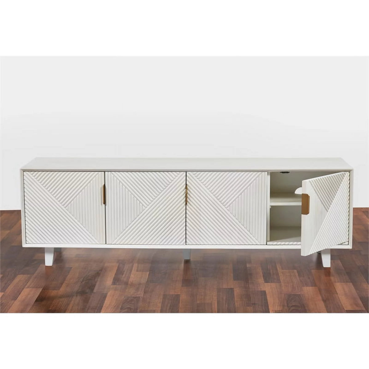 Solid Wood 68" TV Stand for TVs up to 78" White N292462