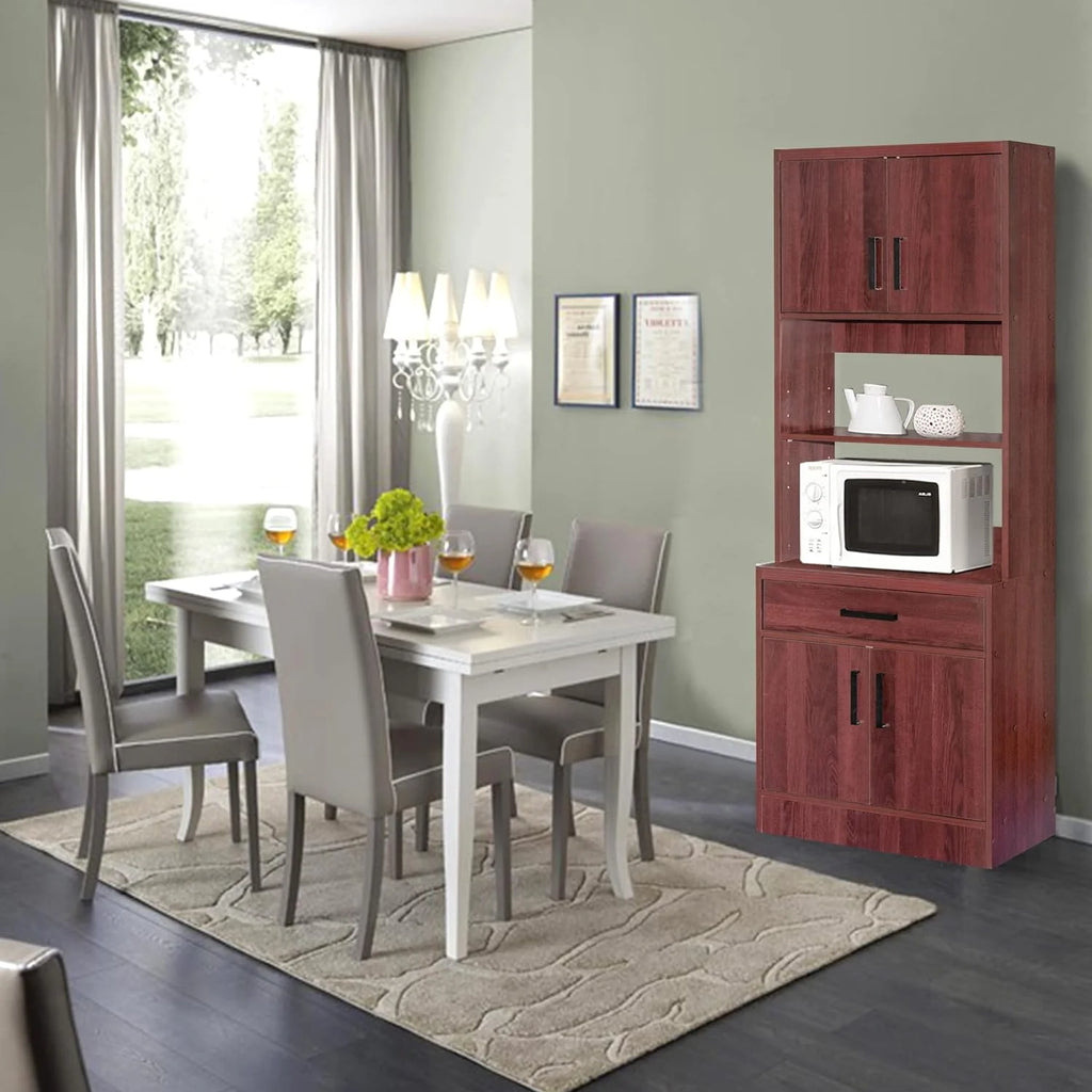 Tall Wooden Kitchen Pantry In Mahogany G454