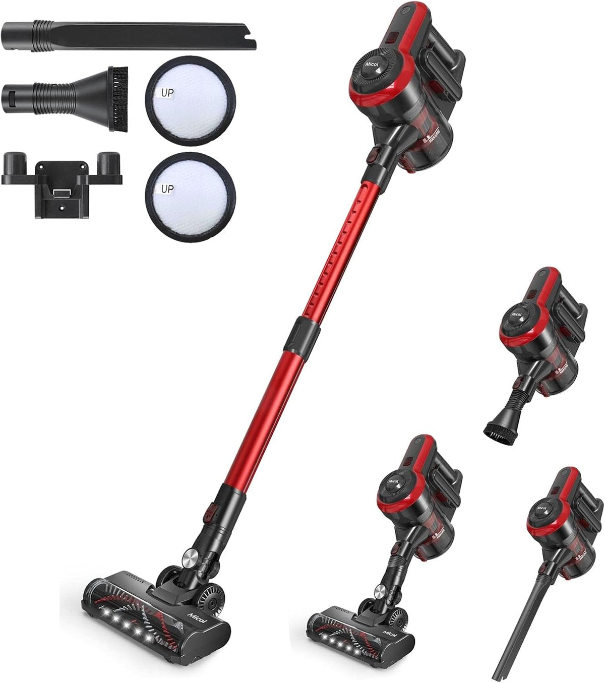 22000Pa Cordless Stick Vacuum, 200W Brushless Motor, 4 in 1 Handheld Lightweight Vacuum F292