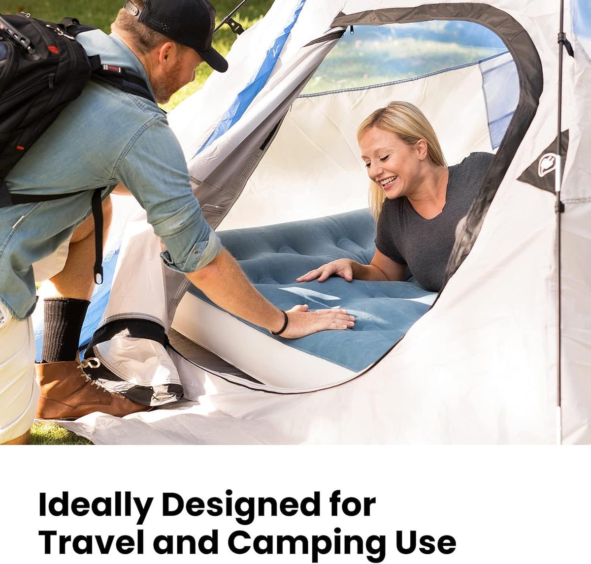 Pack of 2 Inflatable Air Mattress with Rechargeable Electric Pump D987154
