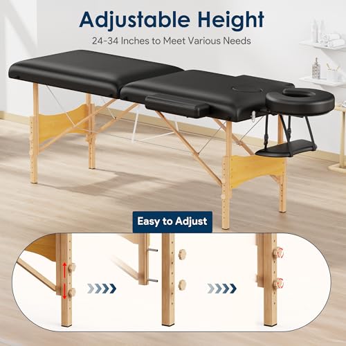 Portable Wooden 2-Fold Massage Table D572