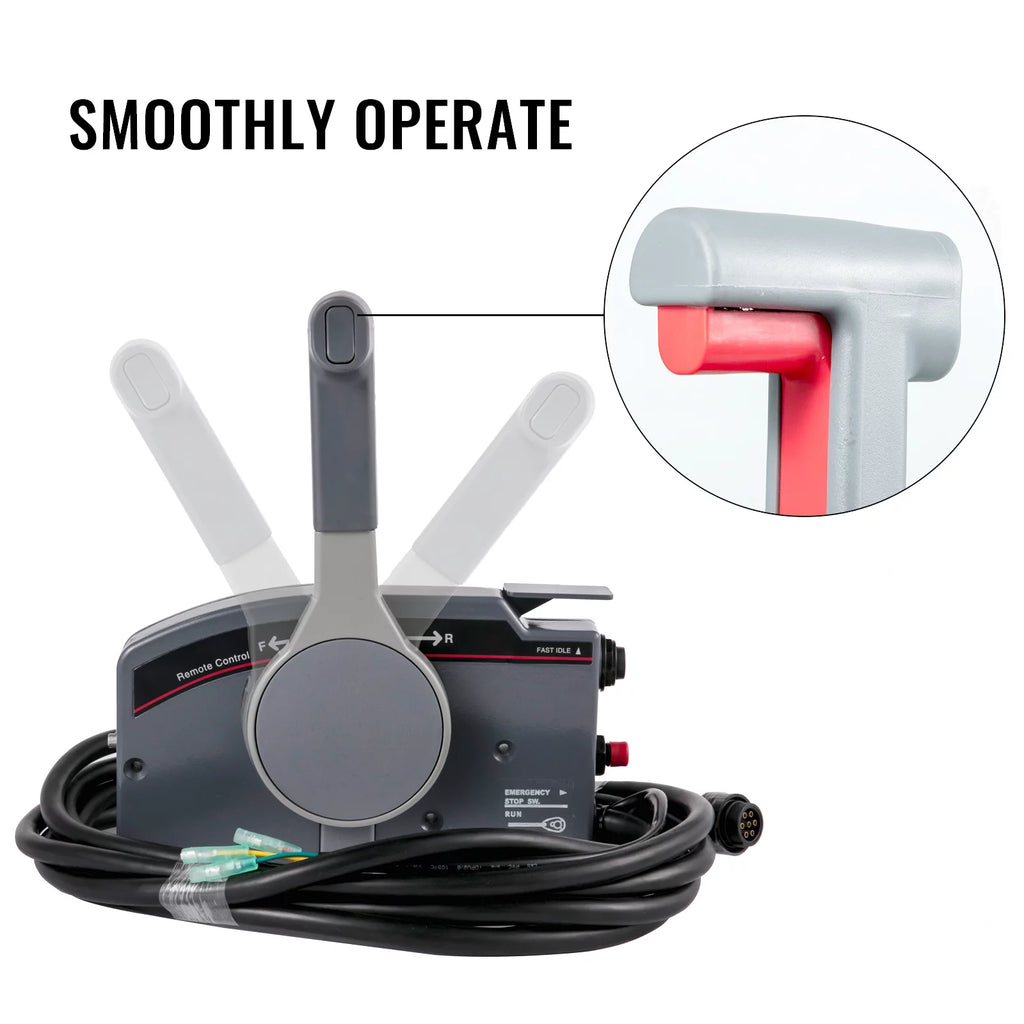 Boat Throttle Control Box with Safety Lanyard and Key Switch V647