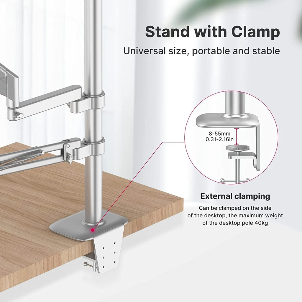 Desk Camera Mount Webcam Stand with Microphone Boom Arm Tripod M980