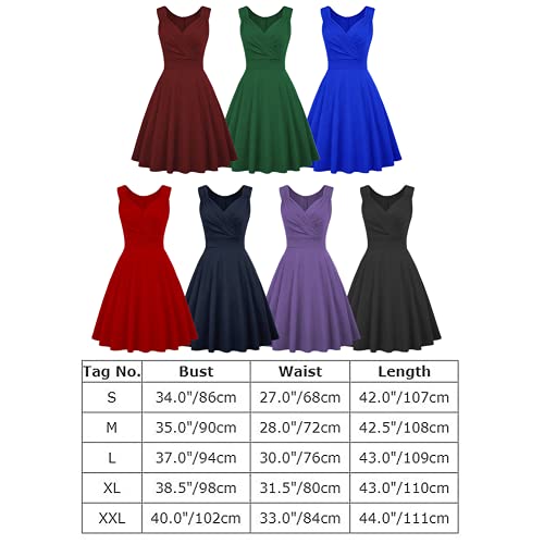 Vintage Sleeveless V-Neck Swing Dress H829209