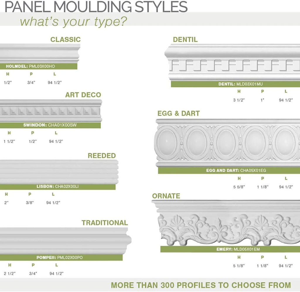 Primed Panel Moulding 2 3/8"H x 1 1/4"P x 94 1/2"L Y331925
