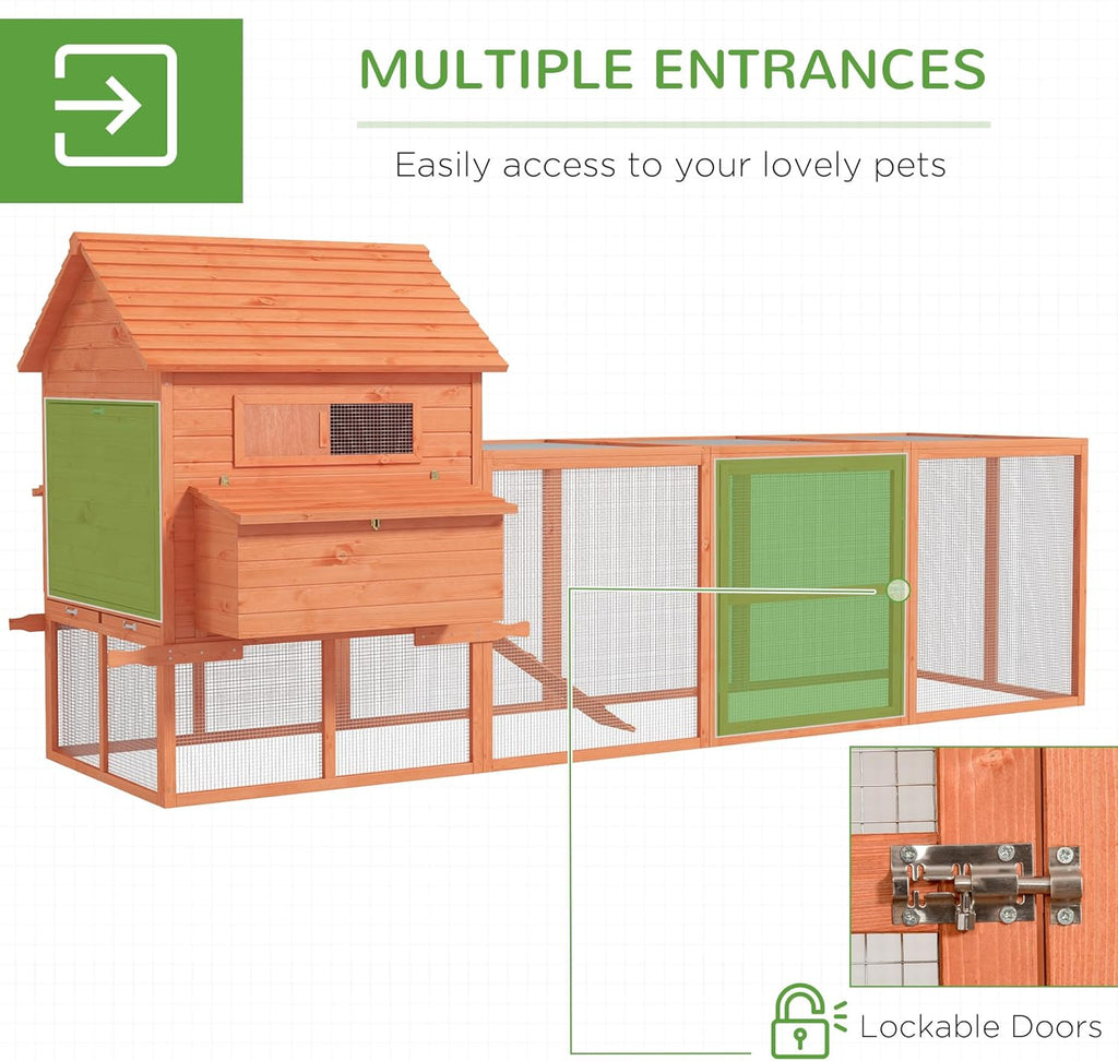 Large Wooden Chicken Coop with Run G93390