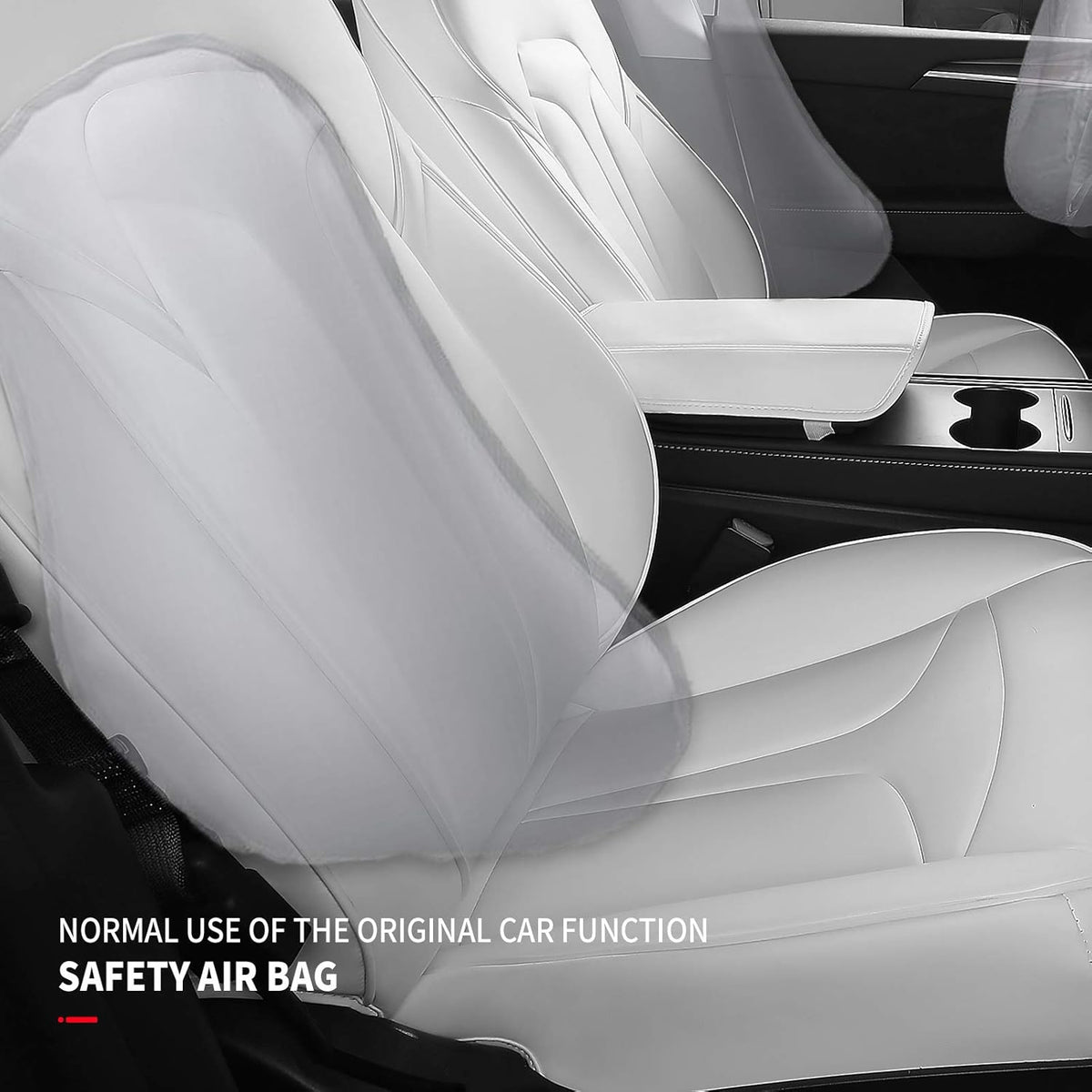 White Nappa Leather Car Seat Covers R265
