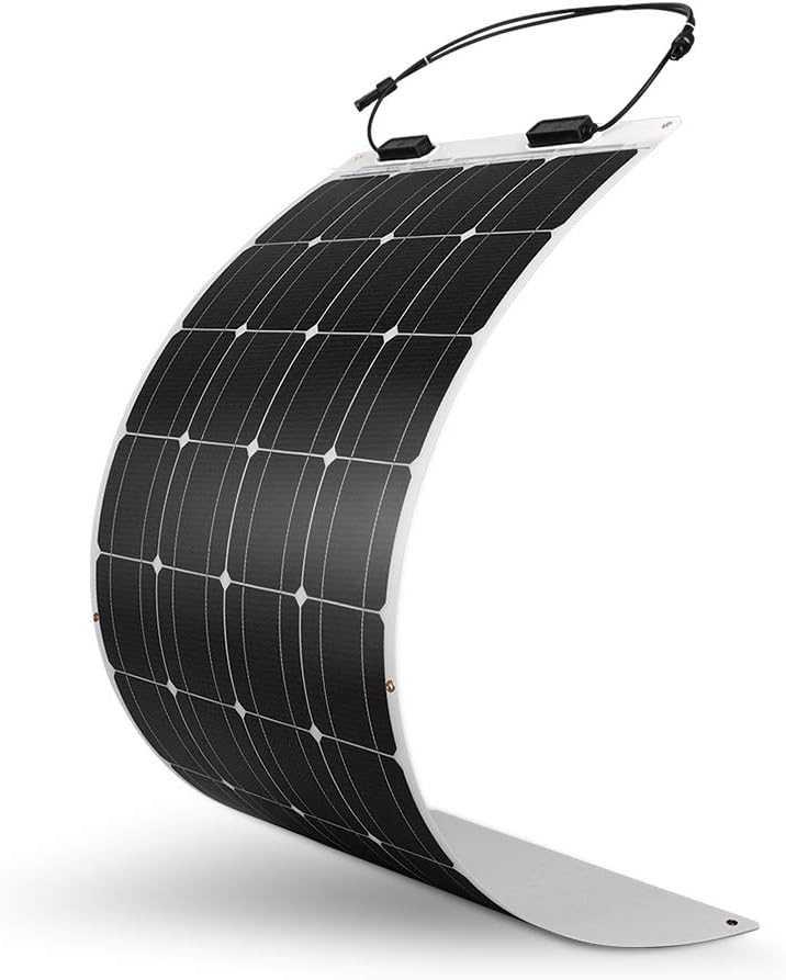 100W 12V Black Monocrystalline Semi Flexible Solar Panel C695