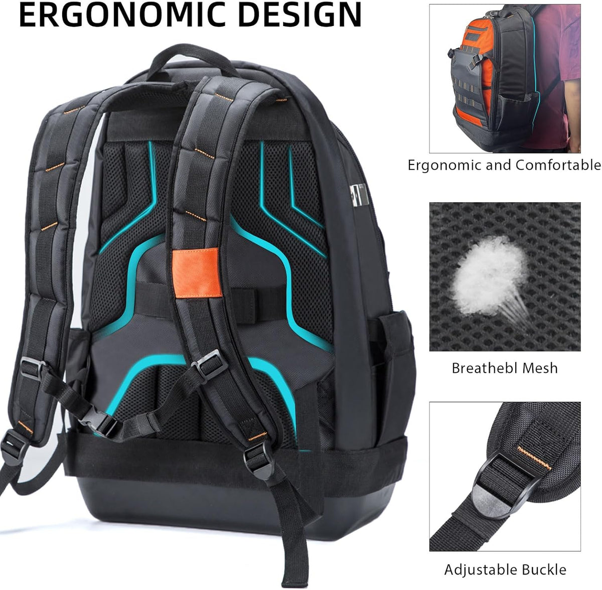 Heavy Duty Tool Backpack with Waterproof Base S174