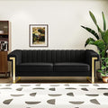 83" Velvet 3 Seater Tufted Sofa with Solid Wood Frame Metal Legs Q563