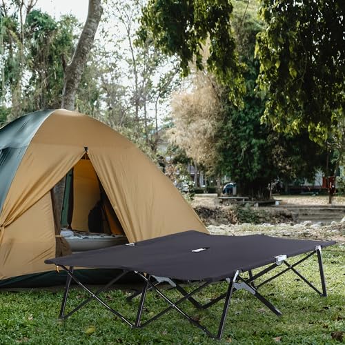 Green 2 Person Folding Camping Cot with Carry Bag V21685