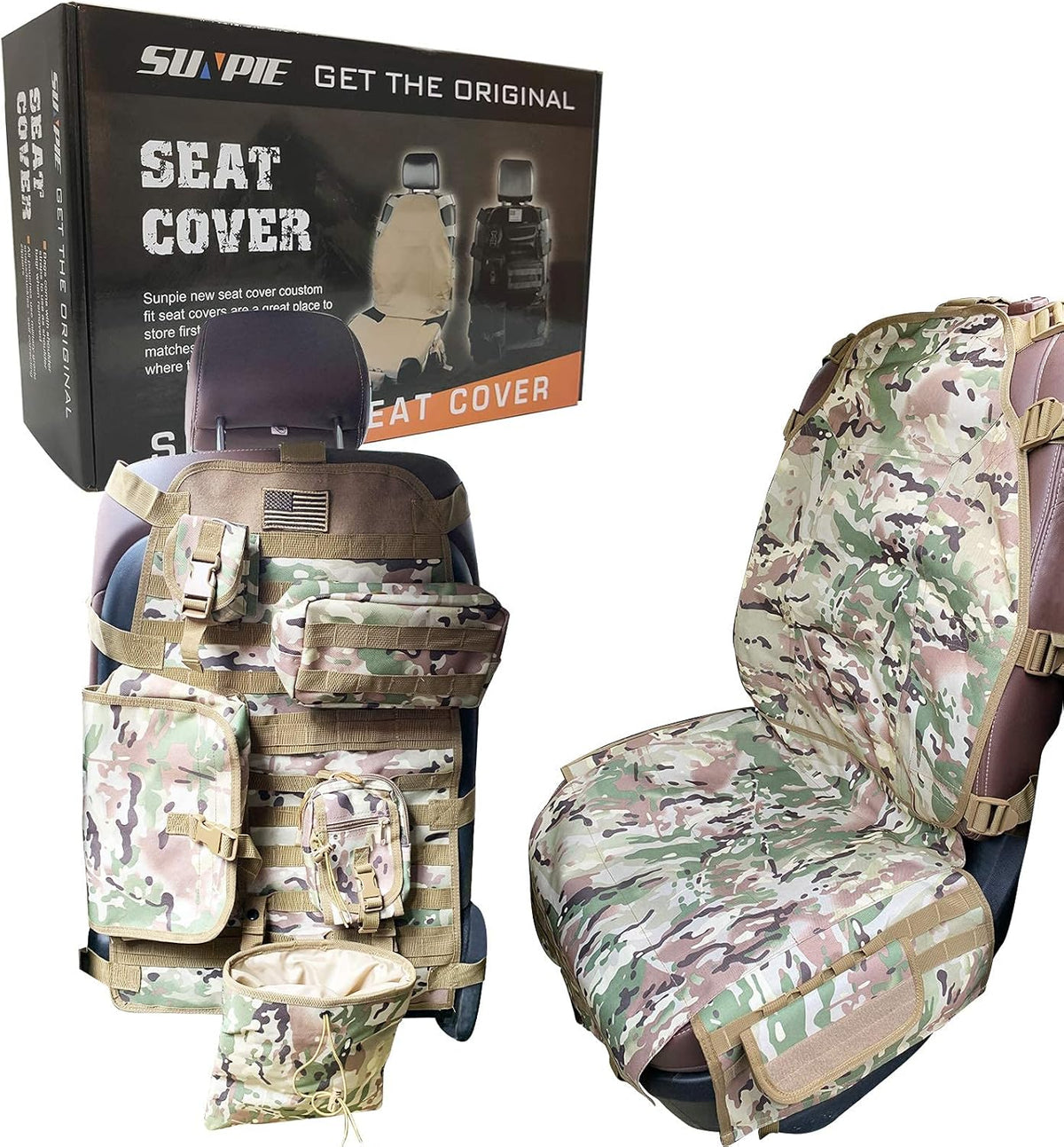 Black Tactical Seat Cover Pack of 2 W8374