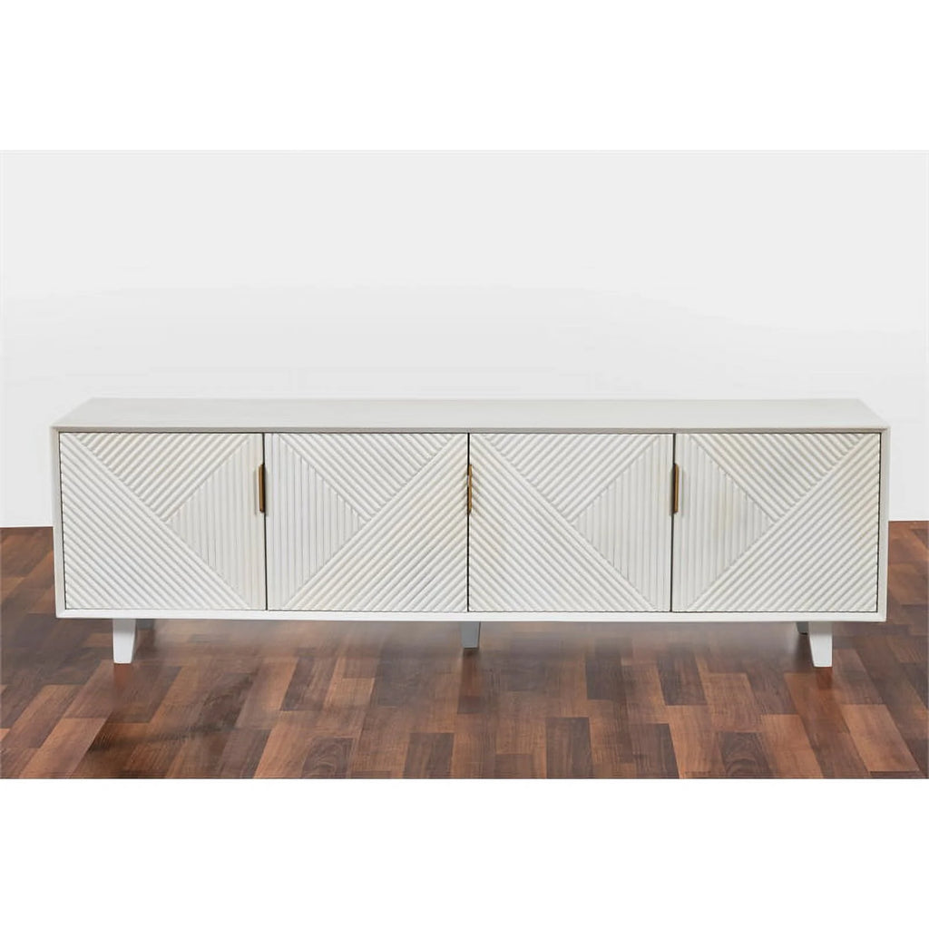 Solid Wood 68" TV Stand for TVs up to 78" White N292462