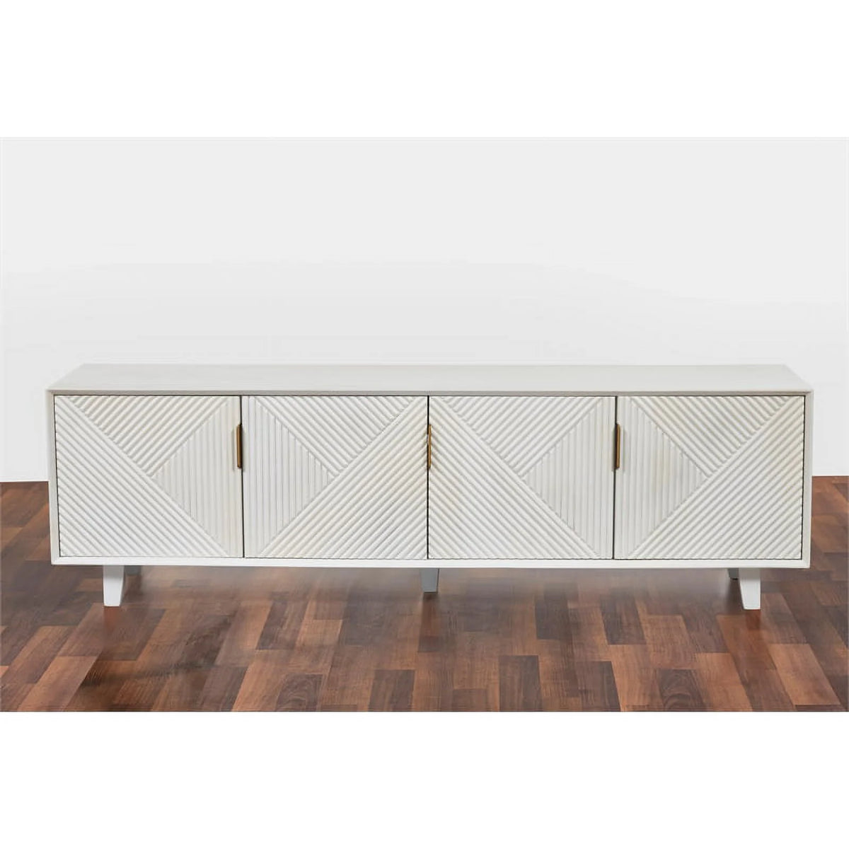 Solid Wood 68" TV Stand for TVs up to 78" White N292462