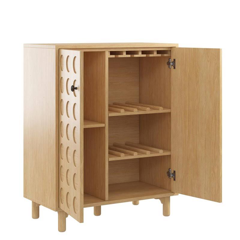 Light Ash Wood Bar Cabinet D6986