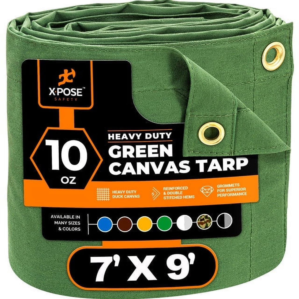 10oz Green Poly Canvas Tarp with Brass Grommets L9345