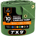10oz Green Poly Canvas Tarp with Brass Grommets L9345