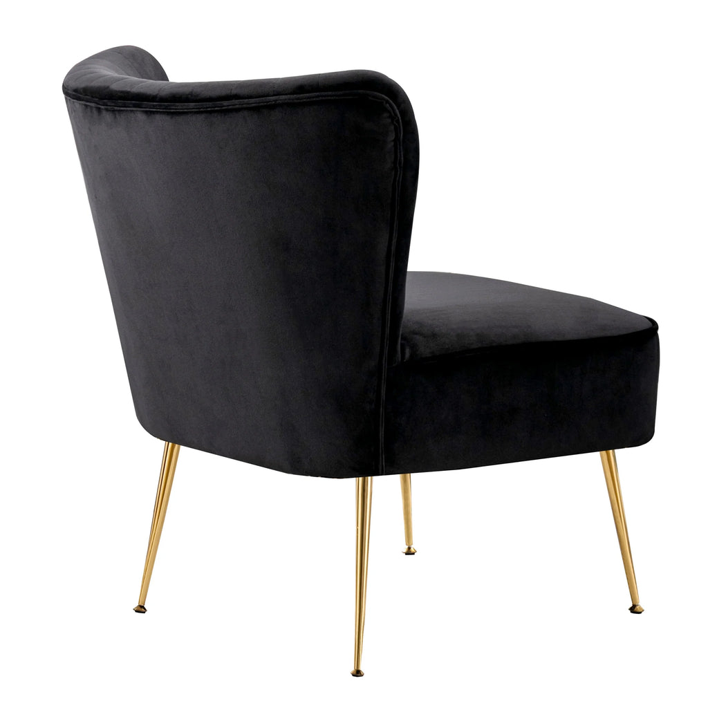 Black Tufted Velvet Accent Chair W1055