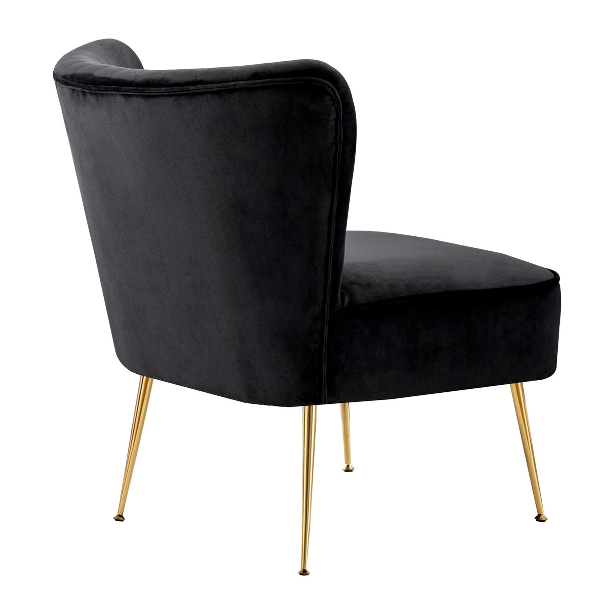Black Tufted Velvet Accent Chair W1055
