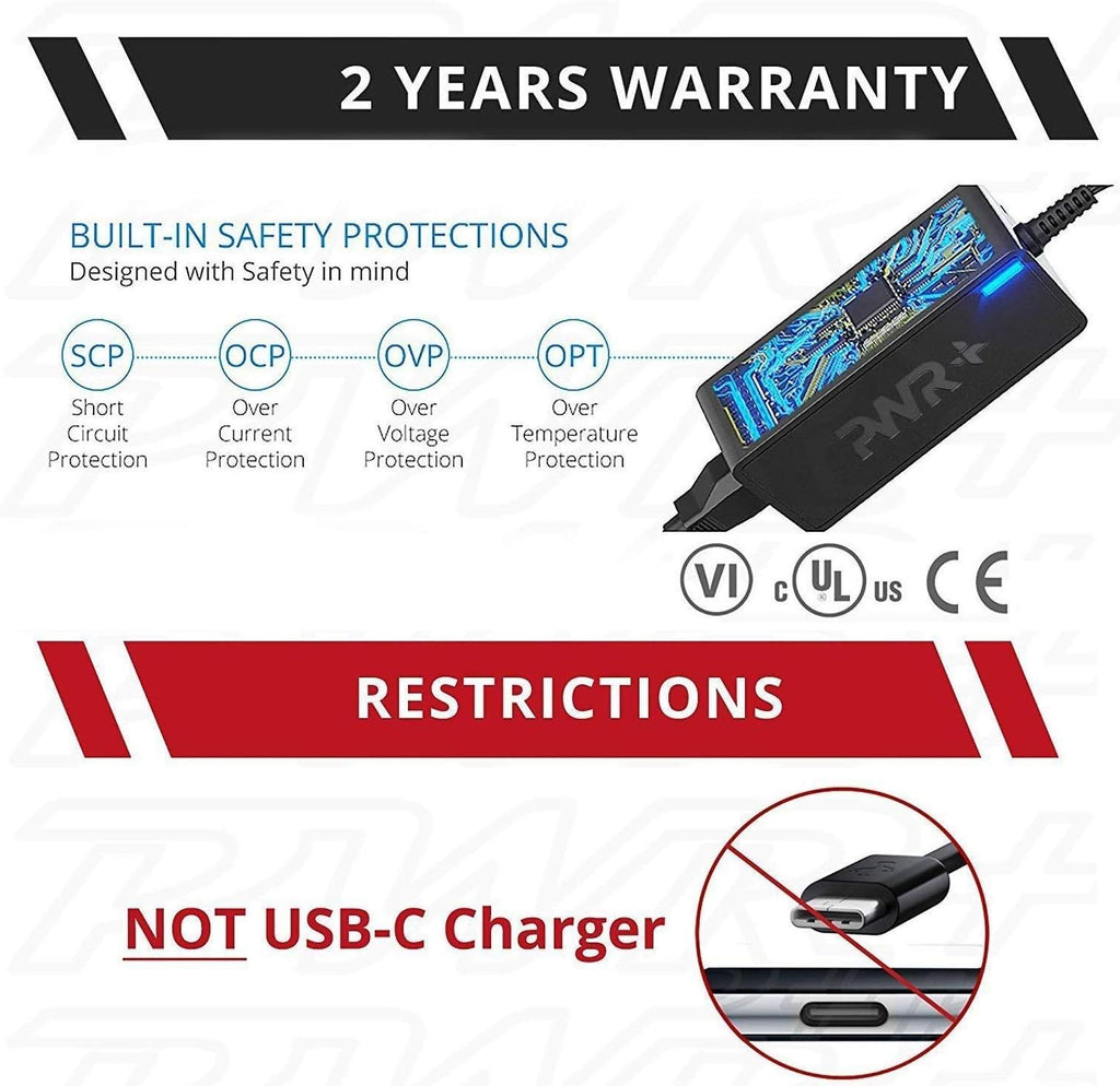 90W 65W 45W Car Charger for HP Envy Pavilion Spectre X360 EliteBook X360, Extra Long 10 Ft Pack of 2 M445119