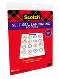 Self-Seal Laminating Pouches, 10 count, 8.5 x 11, 3 mil Thick P175