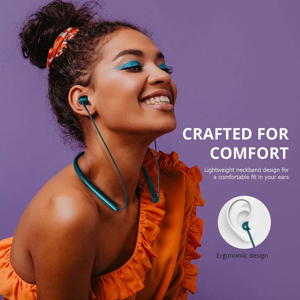 Wireless Bluetooth Headphones Neckbands with Magnetic Earbuds, Green, Pack of 2 G408394
