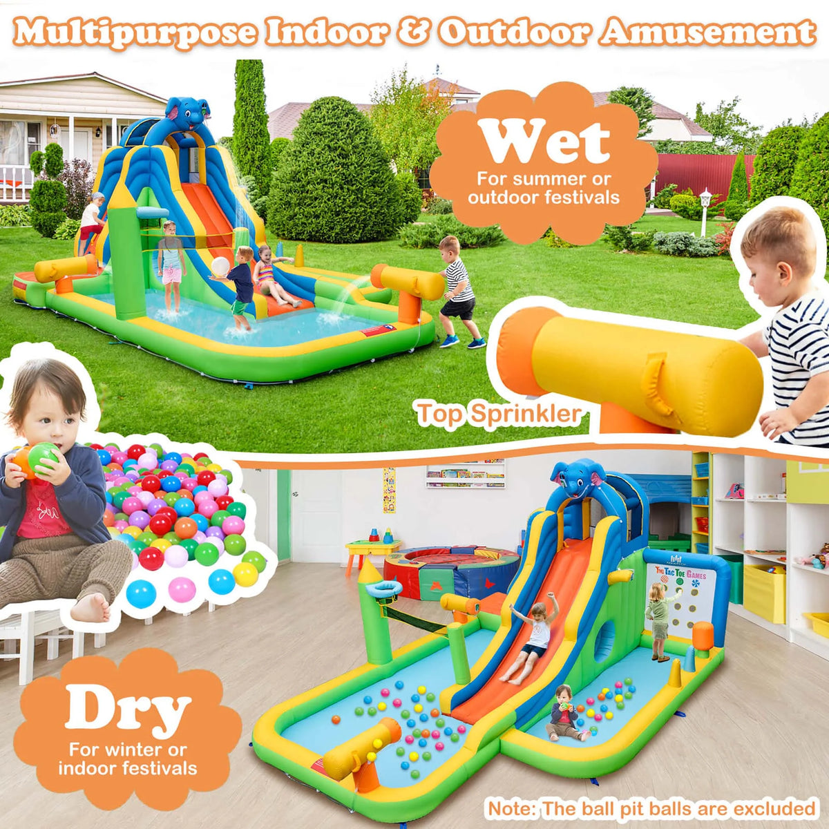 Inflatable Water Slide Splash Pool J80504
