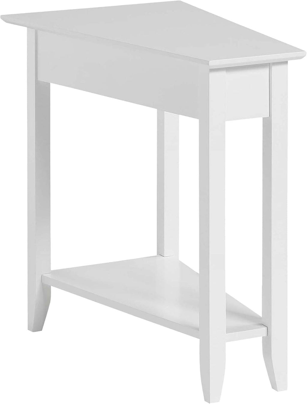White Wedge End Table L58998