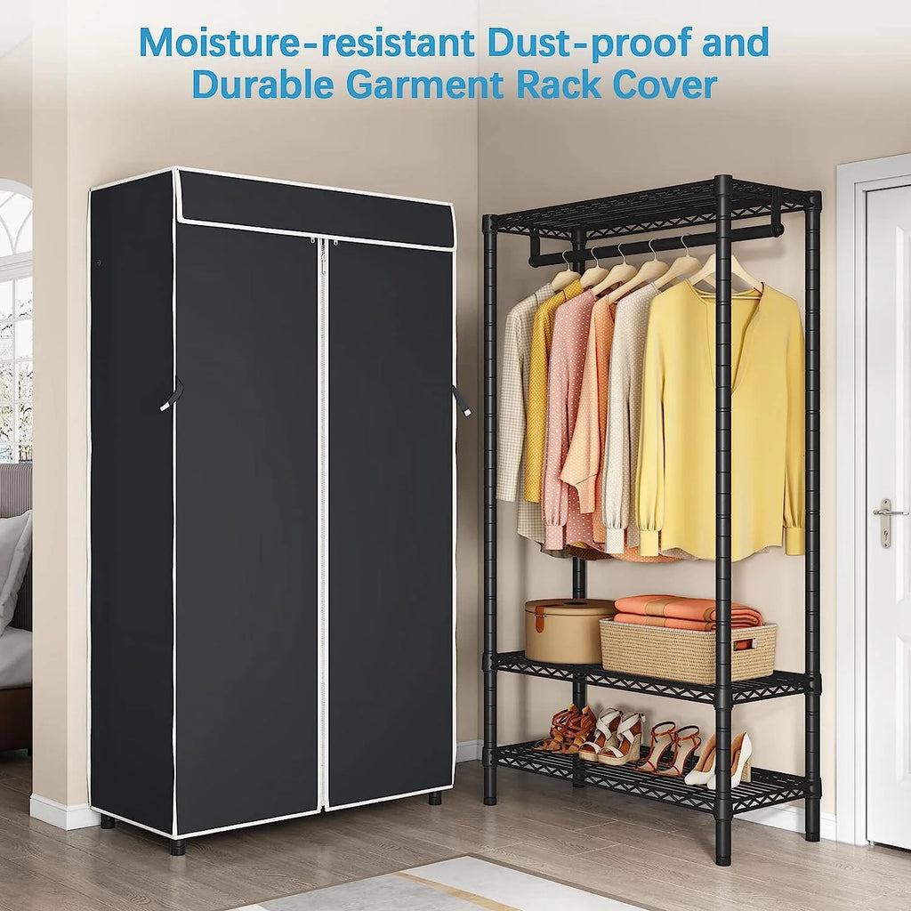 3 Tiers Heavy Duty Garment Rack with Grey Oxford Fabric Cover L48824