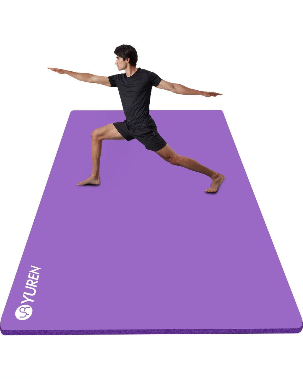 Large Exercise Mat 6' x 4' 10mm Thick NBR Black C2684