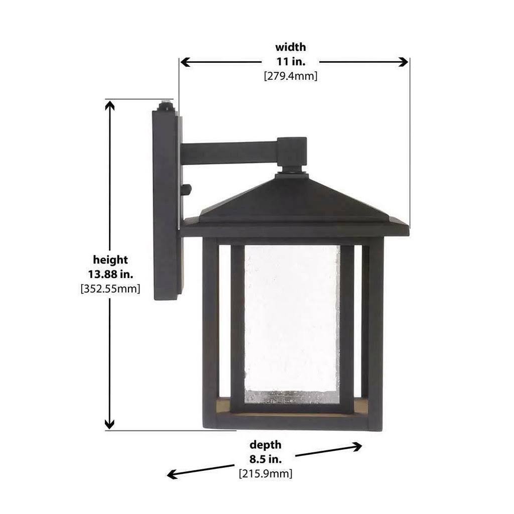 Black Outdoor Seeded Glass Dusk to Dawn Wall Lantern X766