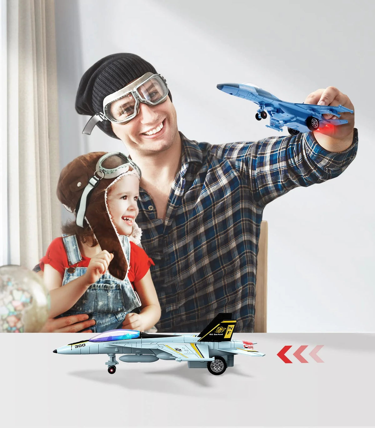Metal Plane Vehicle Playset with Light V2484