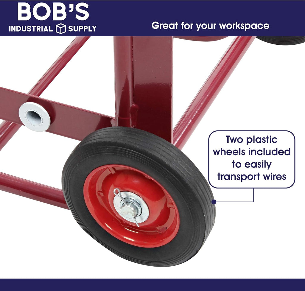 Red Wire Spool Rack with Wheels C383170