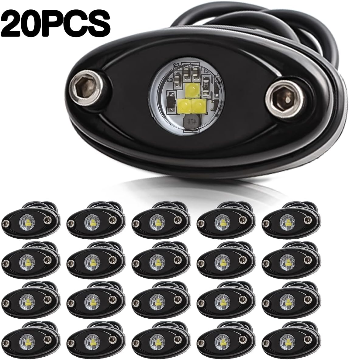 White LED Rock Lights 20PCS Waterproof L609