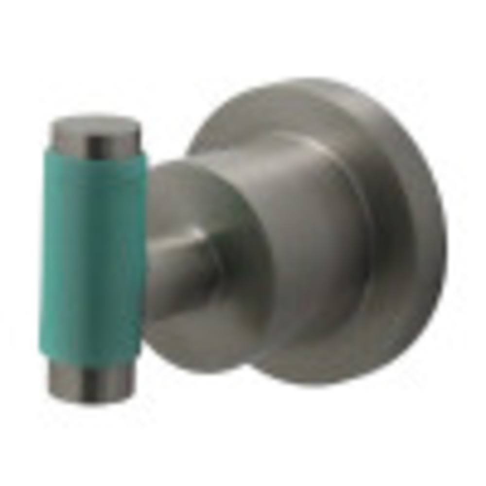 Green Eden Satin Nickel Robe Hook with Neoprene Sleeve D15740